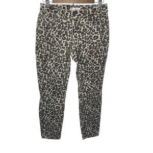 LOFT animal Leopard Print curvy skinny Women's Jeans size 2 26